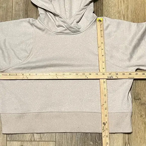 Lululemon Loungeful Cropped Hoodie Spark Bone/Beige Sz 6 Gold Shimmer W3GE3S - Picture 7 of 7